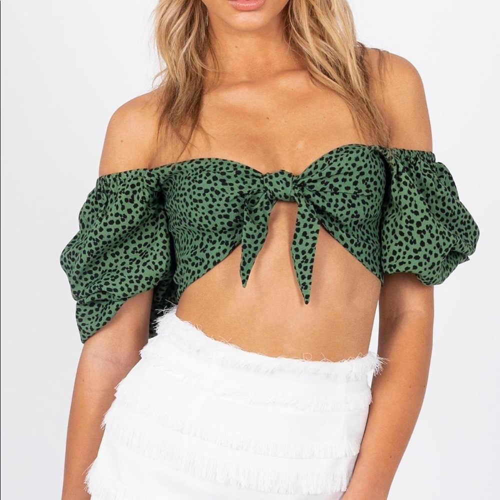 Neha Puff Sleeve Crop by Minkpink Princess Polly